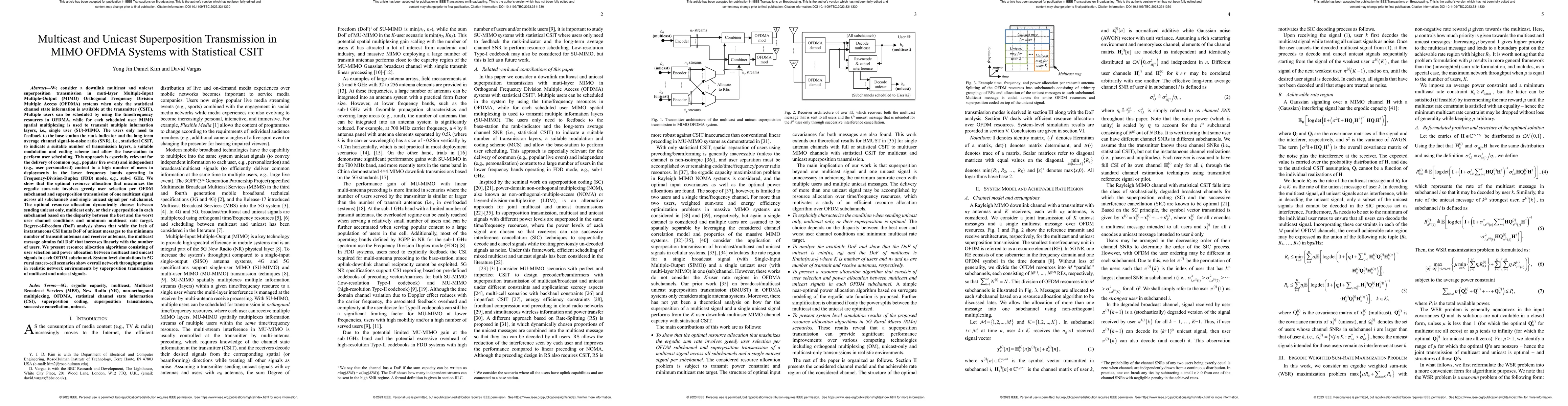 Thumbnail for Multicast and Unicast Superposition Transmission in MIMO OFDMA Systems
  with Statistical CSIT
