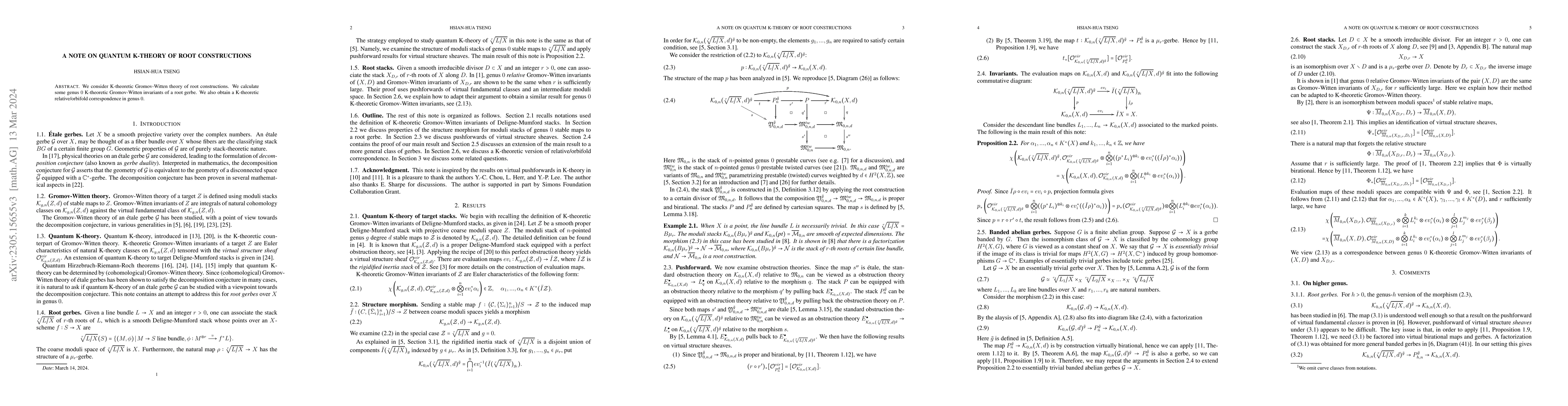Thumbnail for A note on quantum K-theory of root constructions