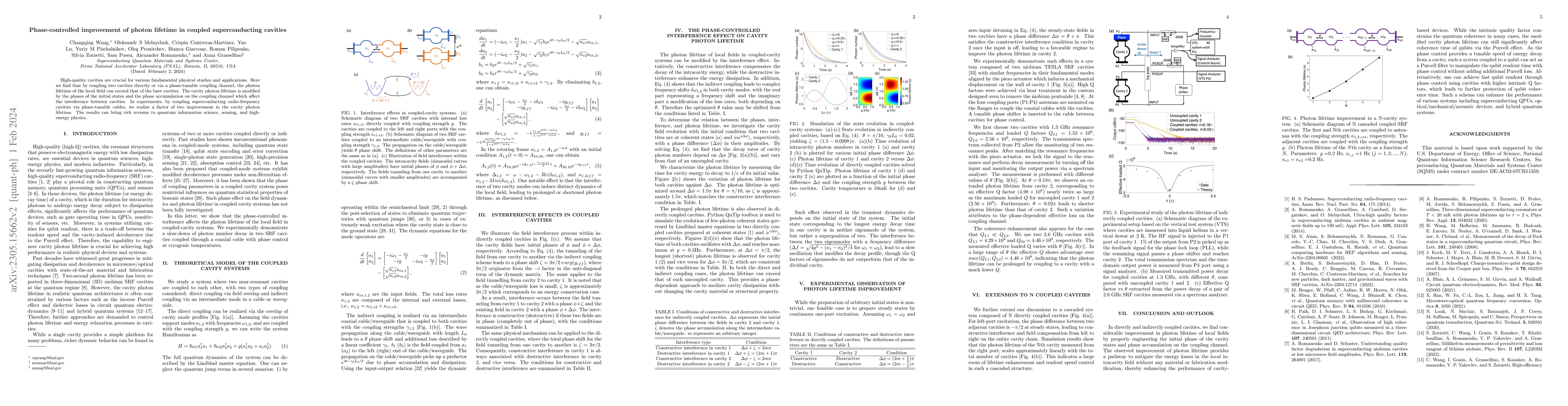Thumbnail for Phase-controlled improvement of photon lifetime in coupled
  superconducting cavities