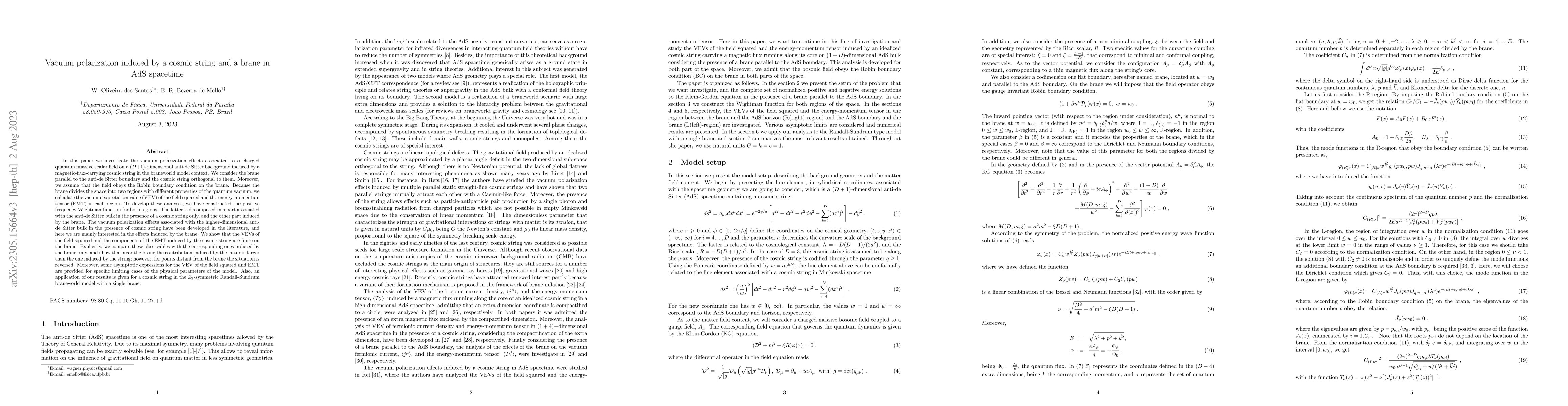 Thumbnail for Vacuum polarization induced by a cosmic string and a brane in AdS
  spacetime