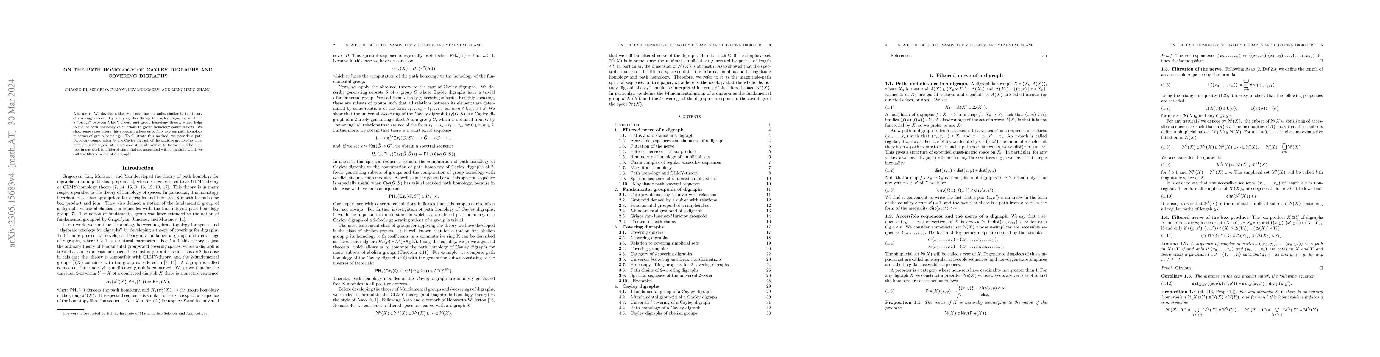 Thumbnail for On the path homology of Cayley digraphs and covering digraphs
