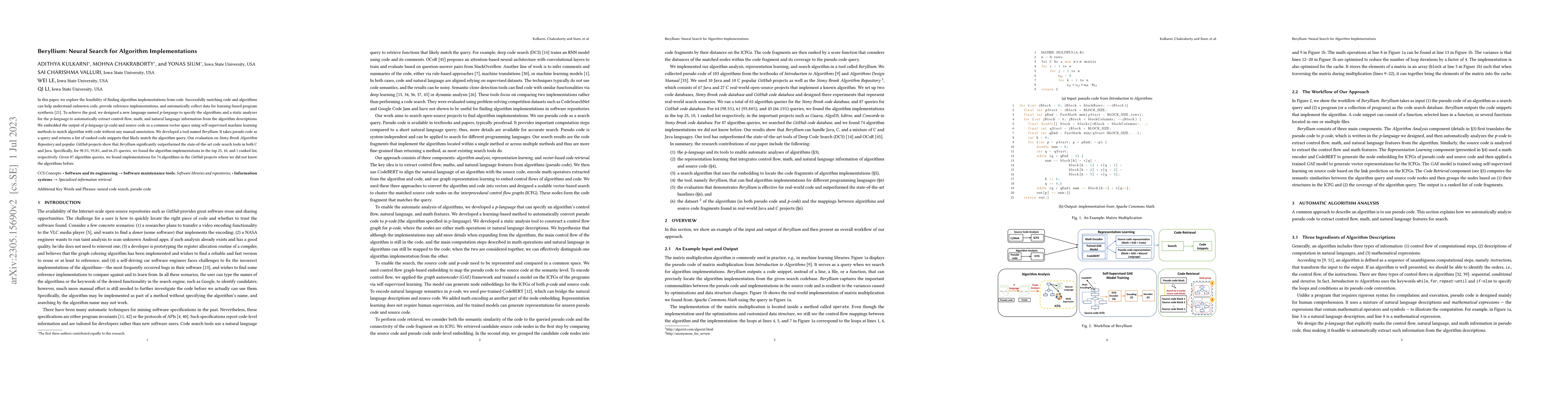 Thumbnail for Beryllium: Neural Search for Algorithm Implementations