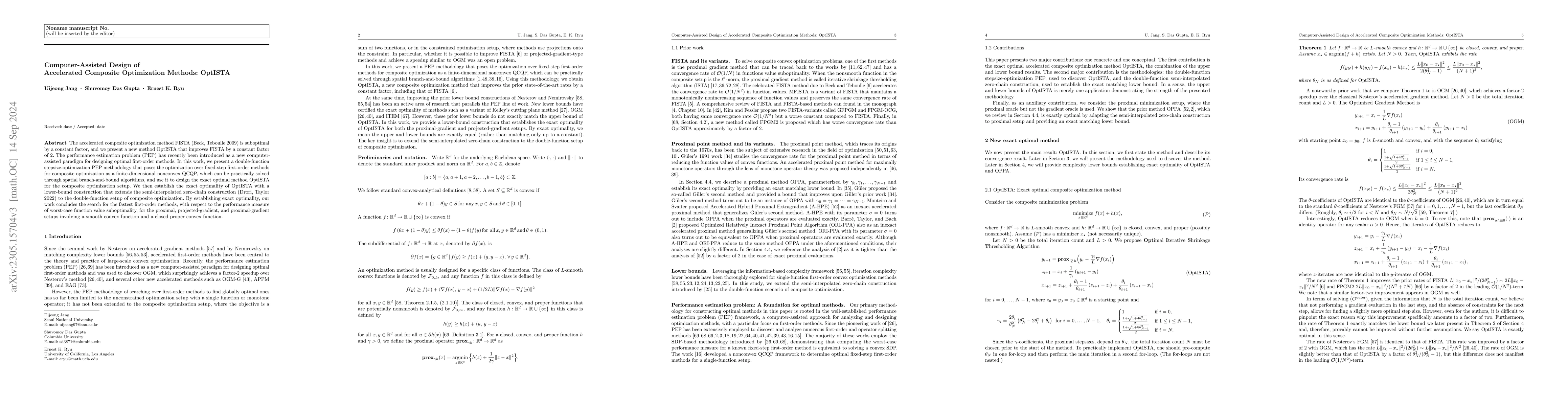 Thumbnail for Computer-Assisted Design of Accelerated Composite Optimization Methods:
  OptISTA