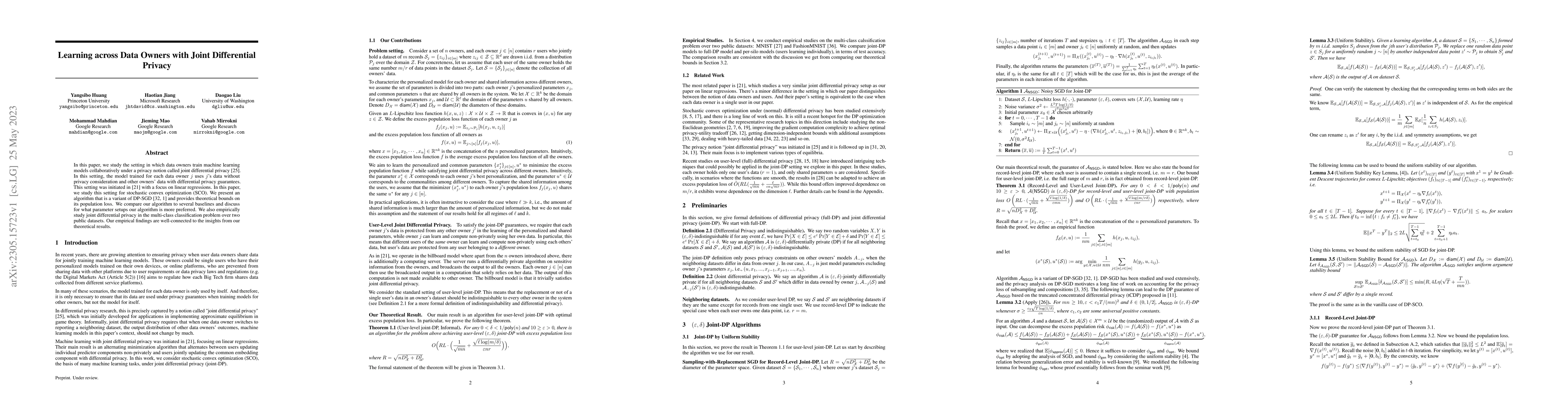 Thumbnail for Learning across Data Owners with Joint Differential Privacy