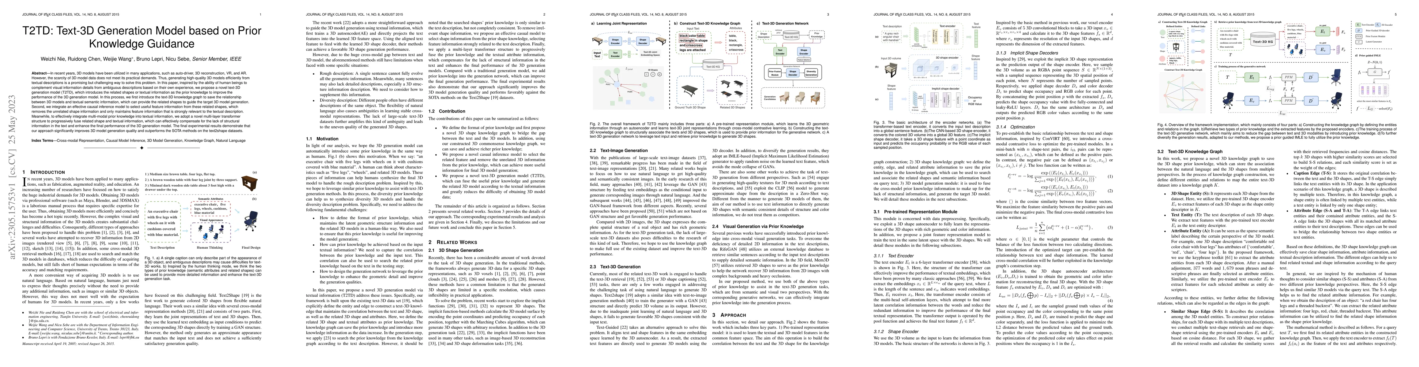 Thumbnail for T2TD: Text-3D Generation Model based on Prior Knowledge Guidance