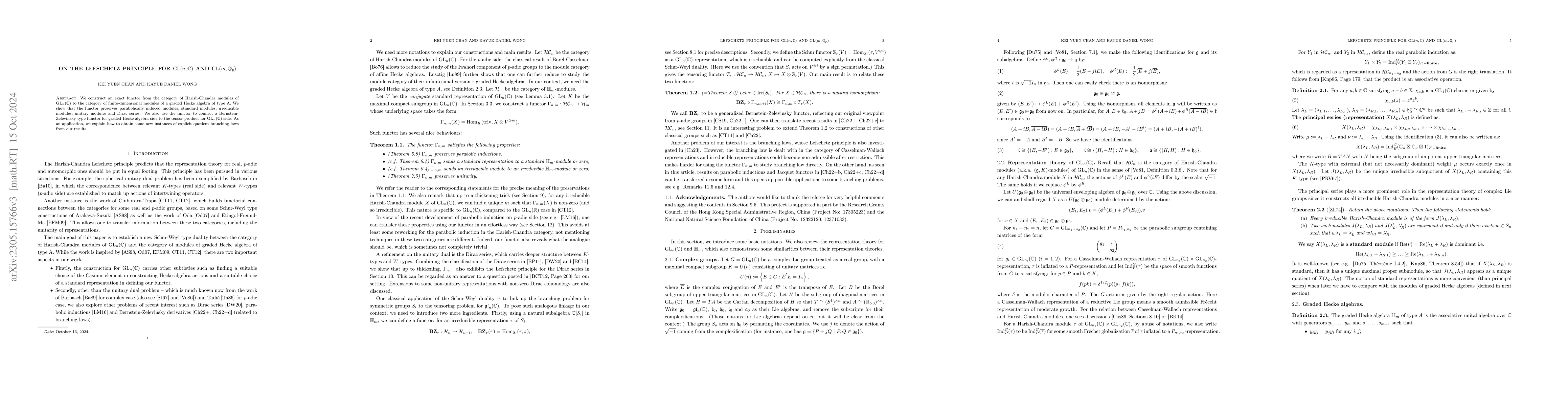 Thumbnail for On the Lefschetz Principle for $\mathrm{GL}(n,\mathbb{C})$ and
  $\mathrm{GL}(m,\mathbb{Q}_p)$