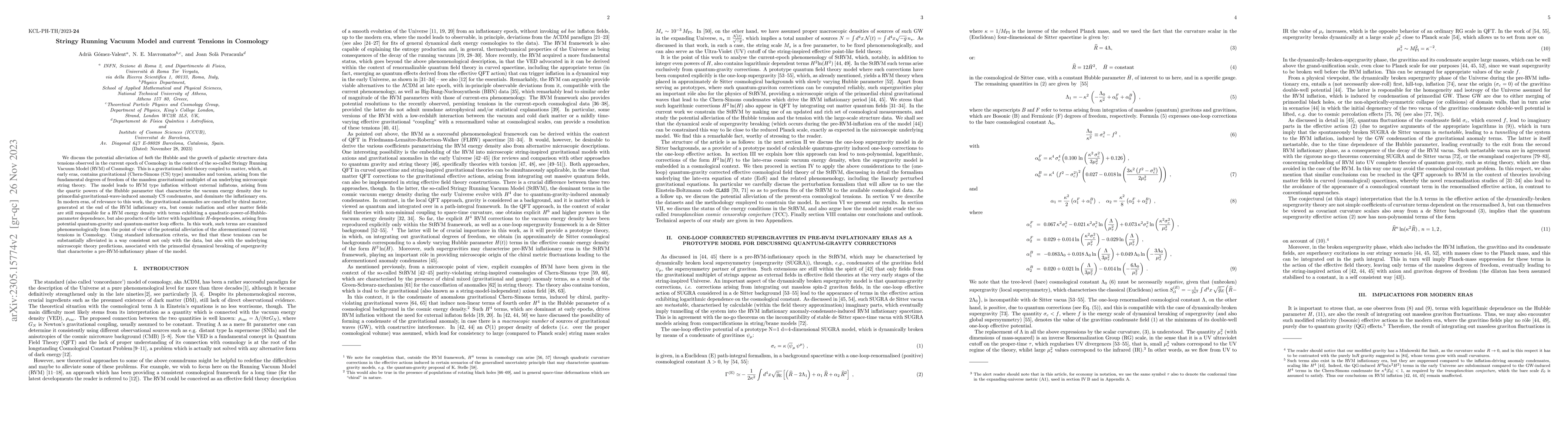 Thumbnail for Stringy Running Vacuum Model and current Tensions in Cosmology