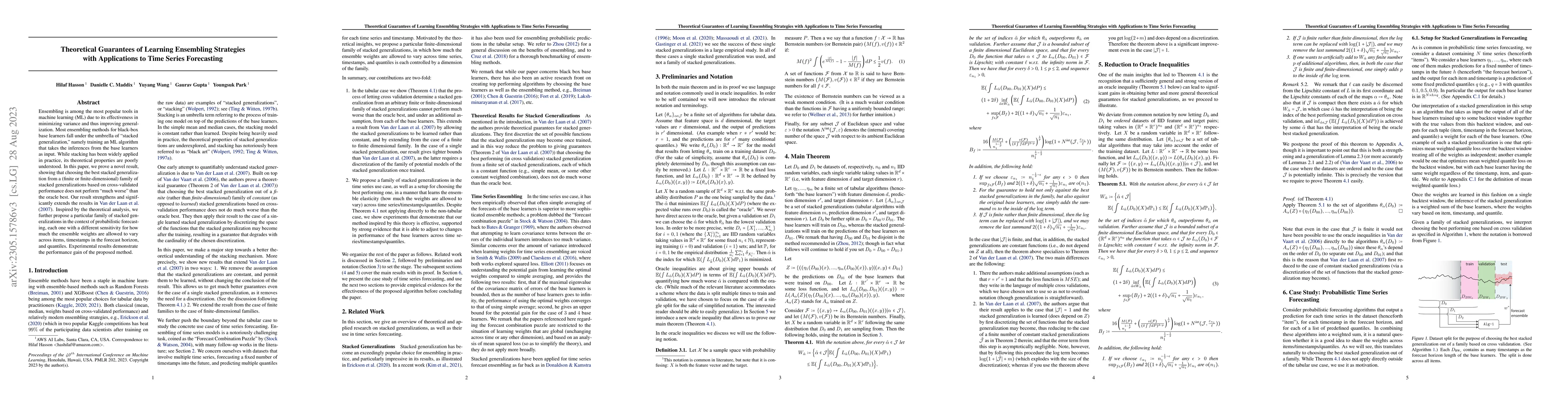 Thumbnail for Theoretical Guarantees of Learning Ensembling Strategies with
  Applications to Time Series Forecasting