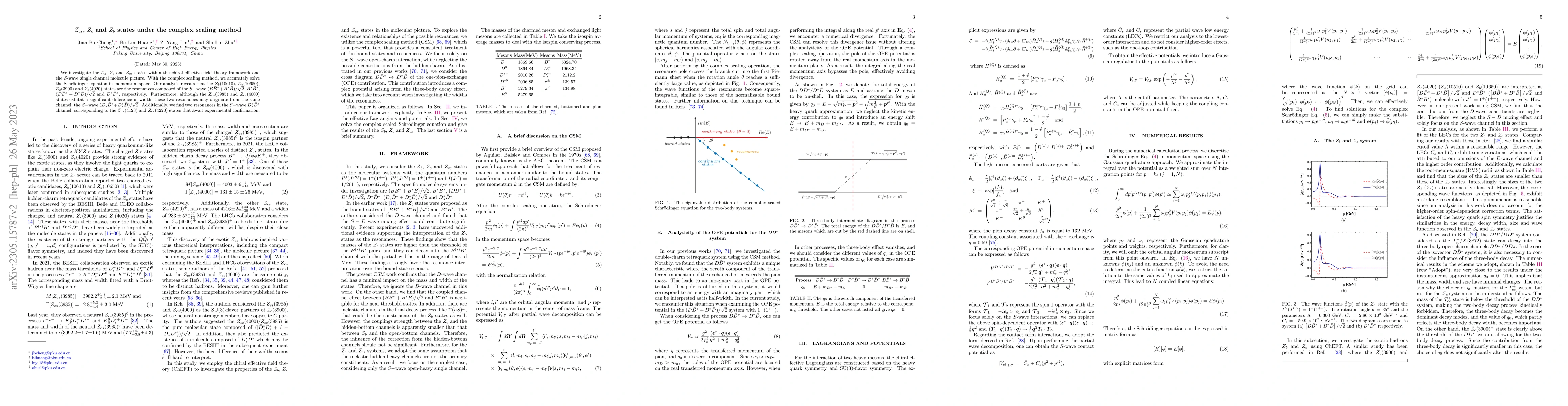 Thumbnail for $Z_{cs}$, $Z_c$ and $Z_b$ states under the complex scaling method