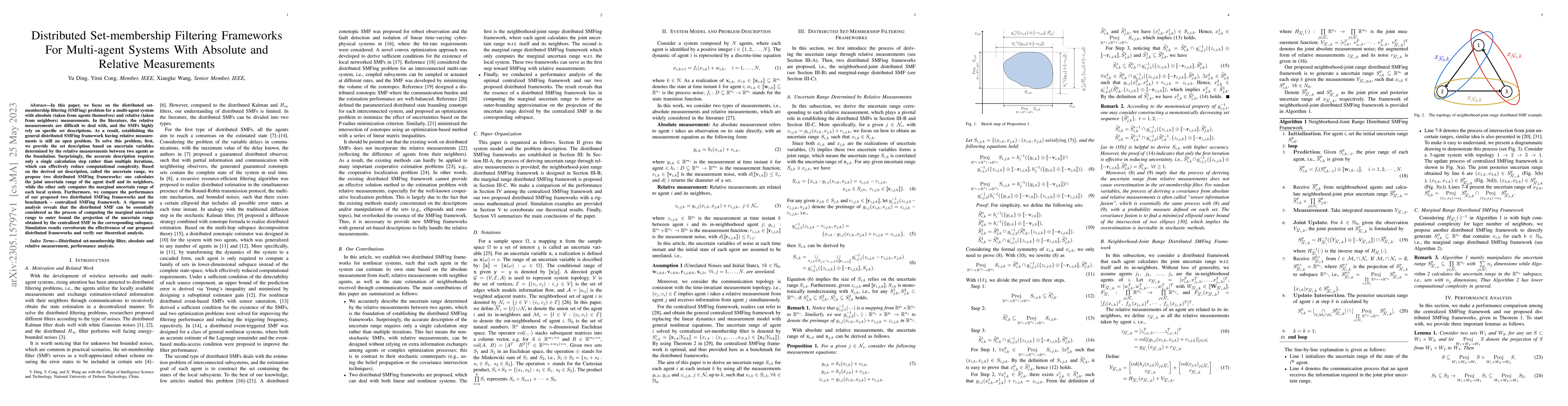Thumbnail for Distributed Set-membership Filtering Frameworks For Multi-agent Systems
  With Absolute and Relative Measurements