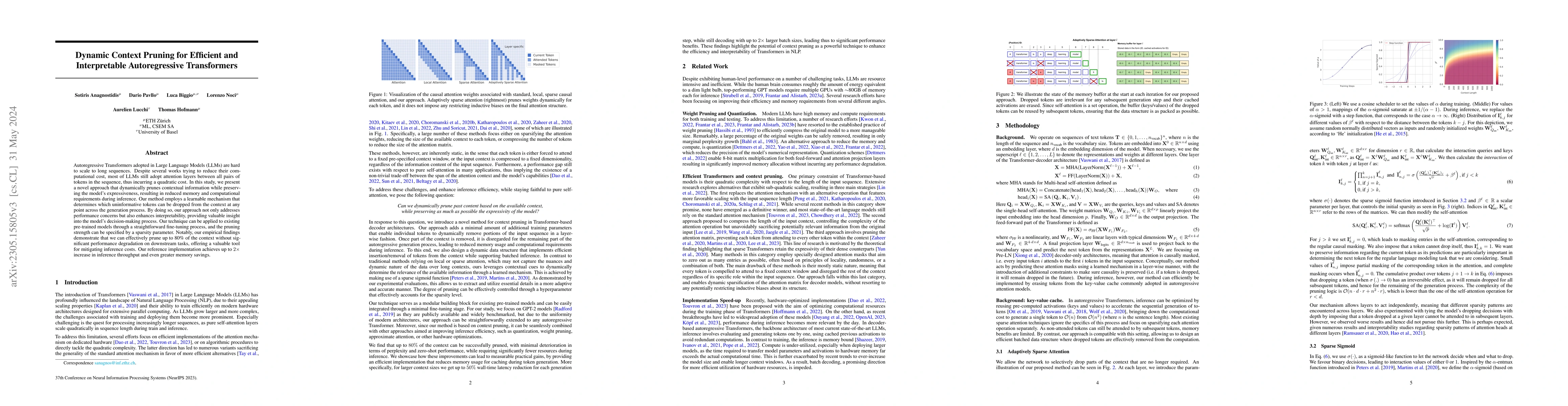 Thumbnail for Dynamic Context Pruning for Efficient and Interpretable Autoregressive
  Transformers