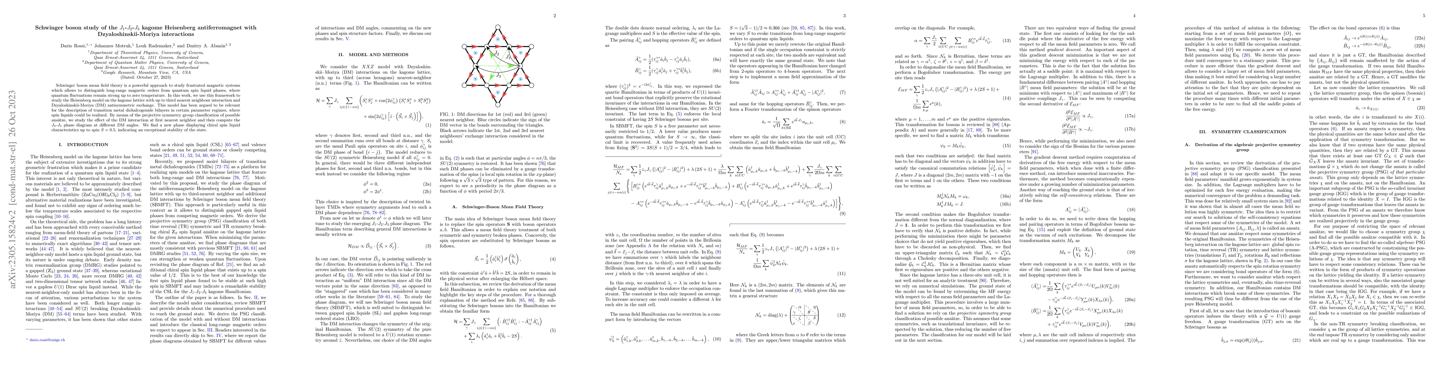 Thumbnail for Schwinger boson study of the $J_1$-$J_2$-$J_3$ kagome Heisenberg
  antiferromagnet with Dzyaloshinskii-Moriya interactions