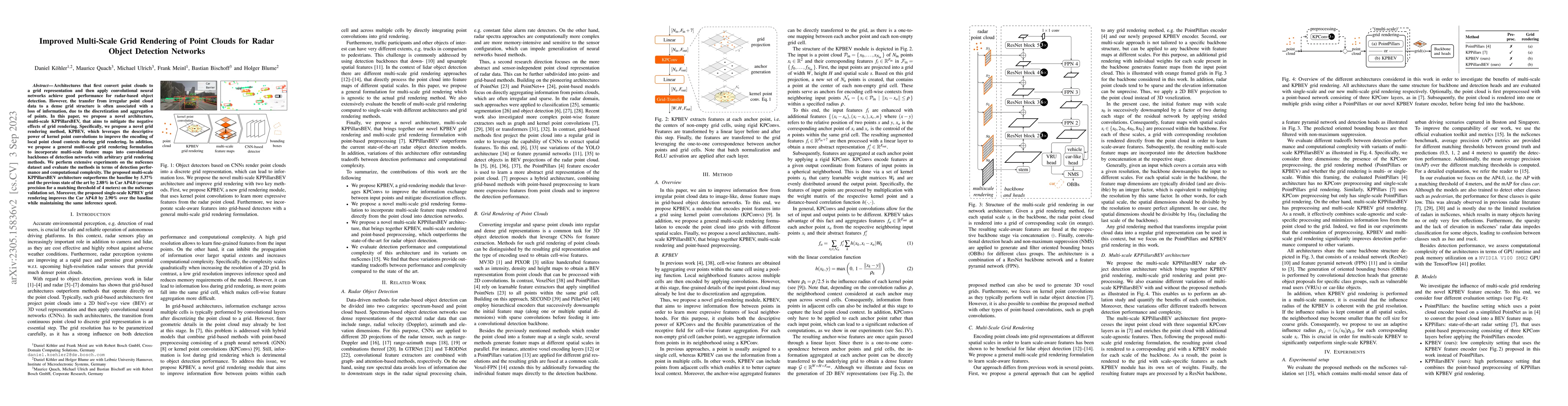 Thumbnail for Improved Multi-Scale Grid Rendering of Point Clouds for Radar Object
  Detection Networks