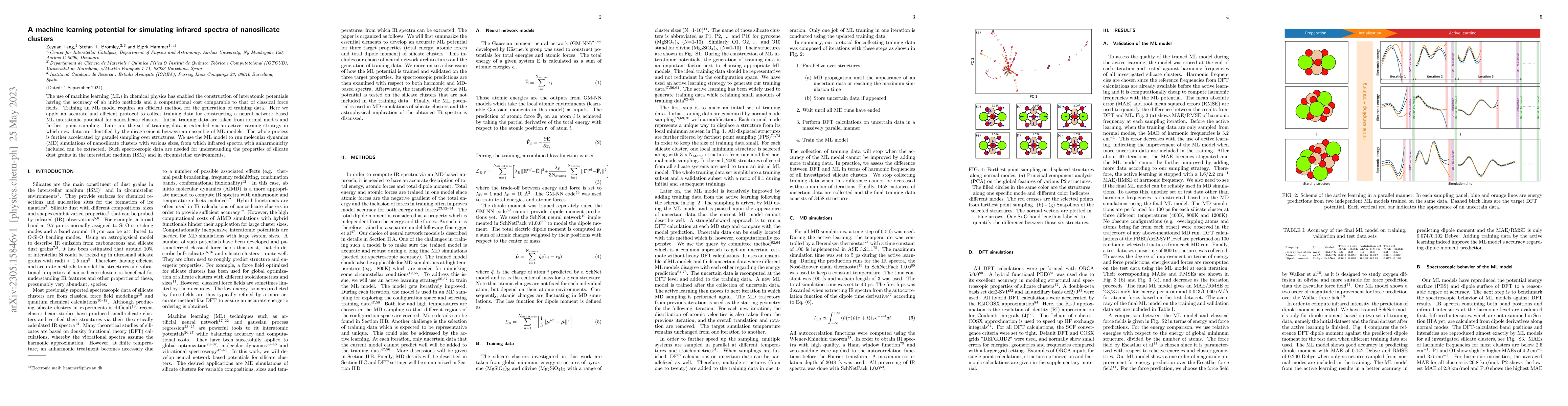 Thumbnail for A machine learning potential for simulating infrared spectra of
  nanosilicate clusters