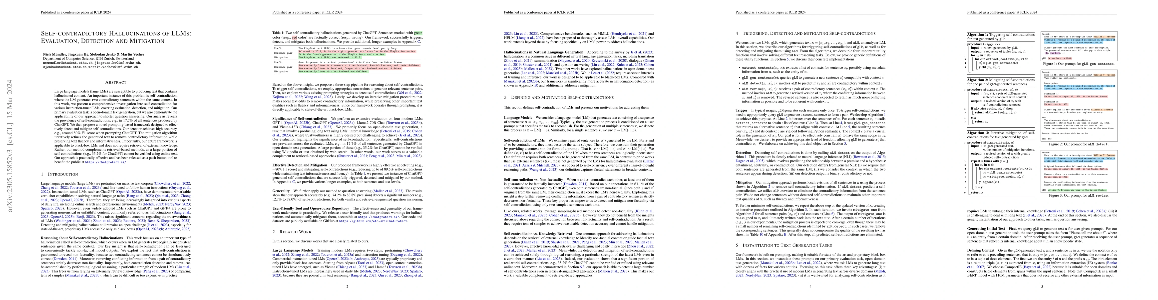 Thumbnail for Self-contradictory Hallucinations of Large Language Models: Evaluation,
  Detection and Mitigation