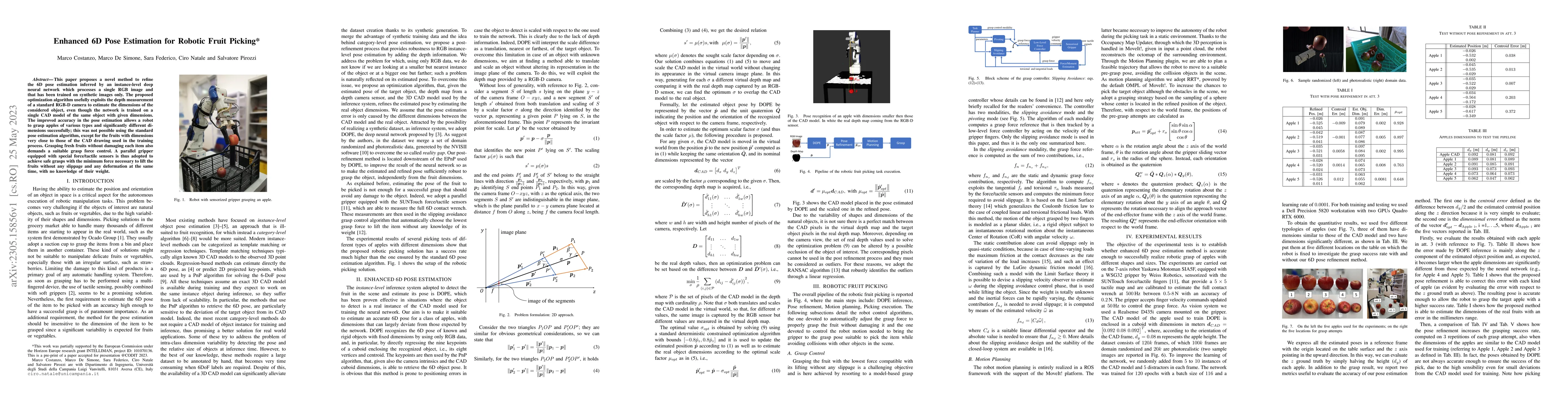 Thumbnail for Enhanced 6D Pose Estimation for Robotic Fruit Picking