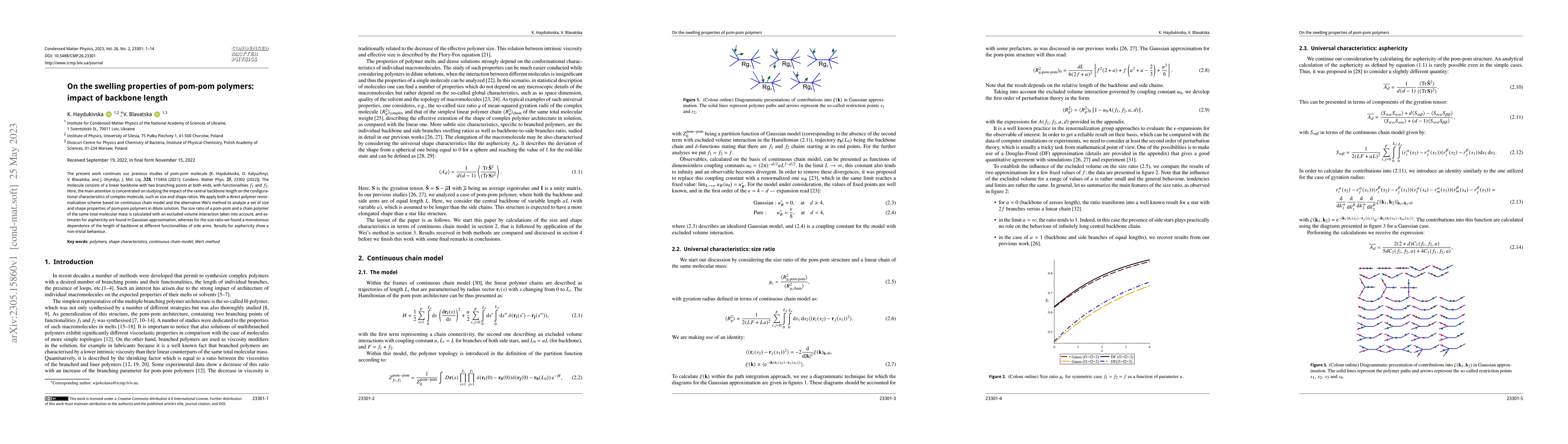 Thumbnail for On the swelling properties of pom-pom polymers: impact of backbone
  length