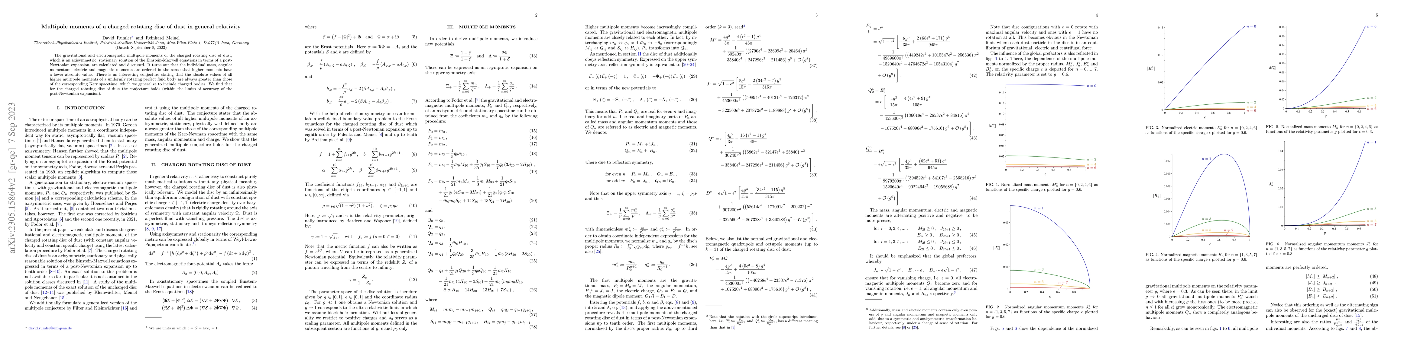 Thumbnail for Multipole moments of a charged rotating disc of dust in general
  relativity