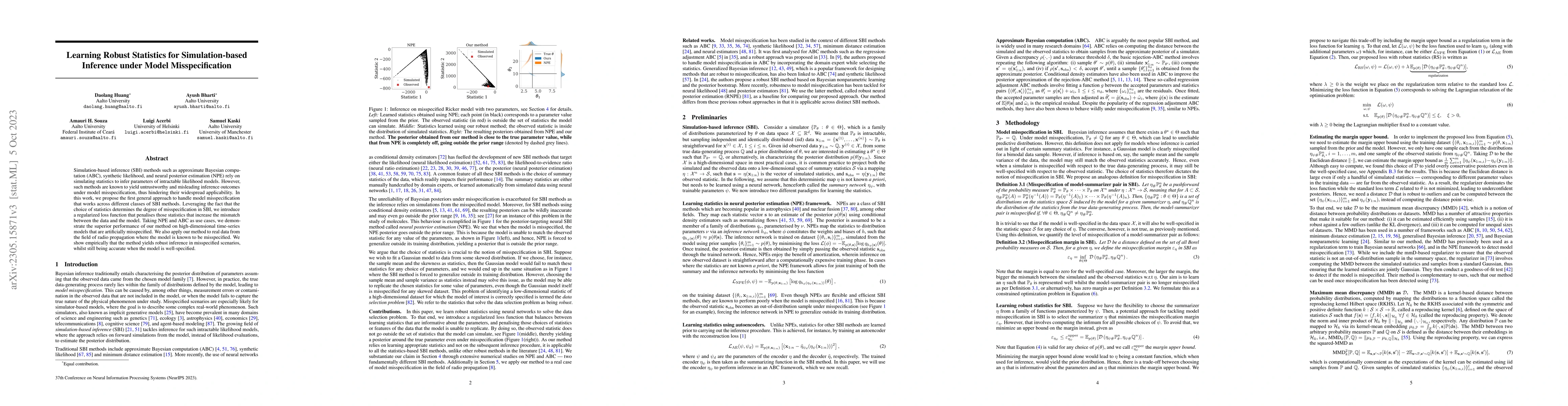 Thumbnail for Learning Robust Statistics for Simulation-based Inference under Model
  Misspecification