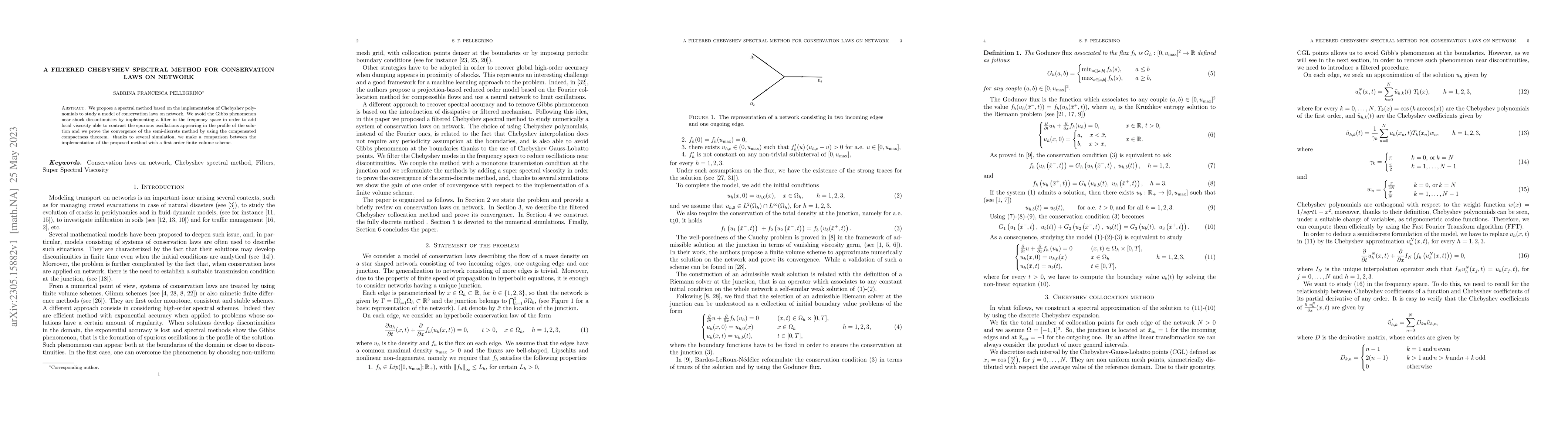 Thumbnail for A filtered Chebyshev spectral method for conservation laws on network