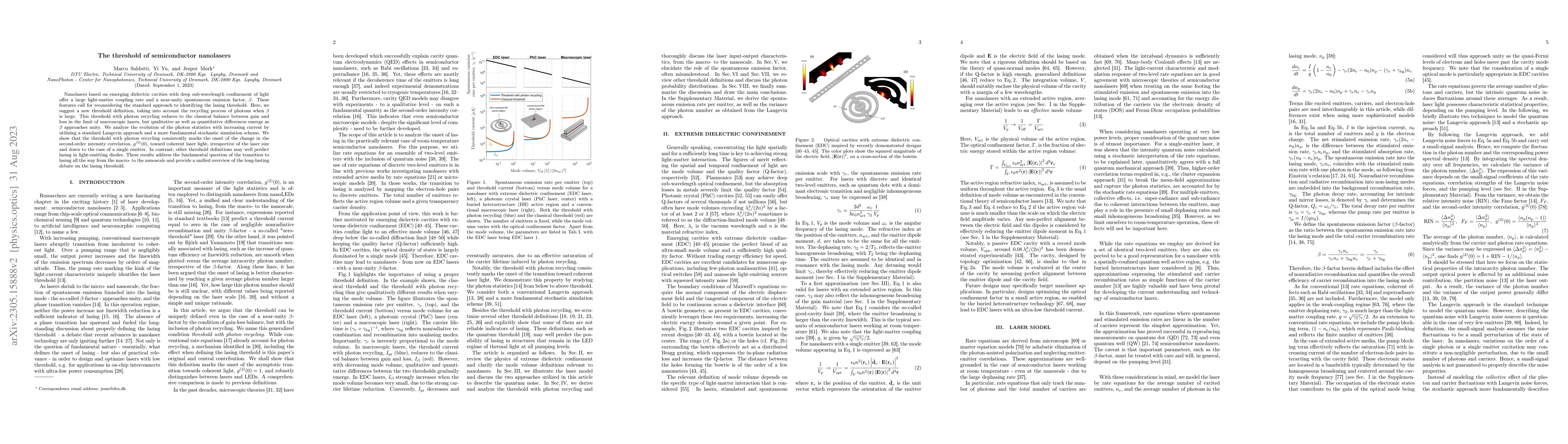Thumbnail for The threshold of semiconductor nanolasers