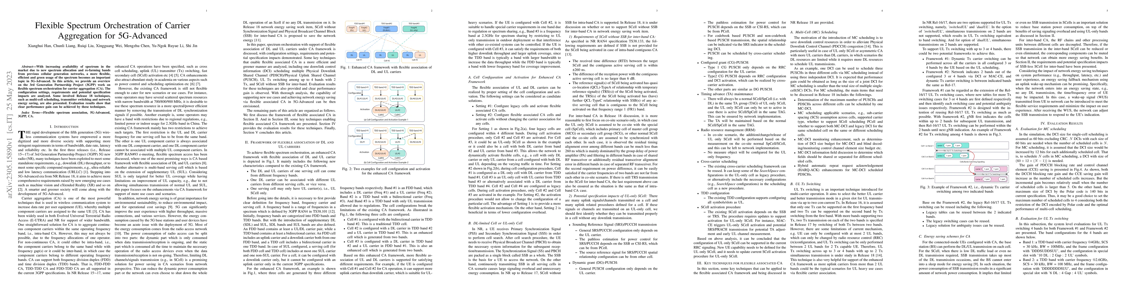 Thumbnail for Flexible Spectrum Orchestration of Carrier Aggregation for 5G-Advanced