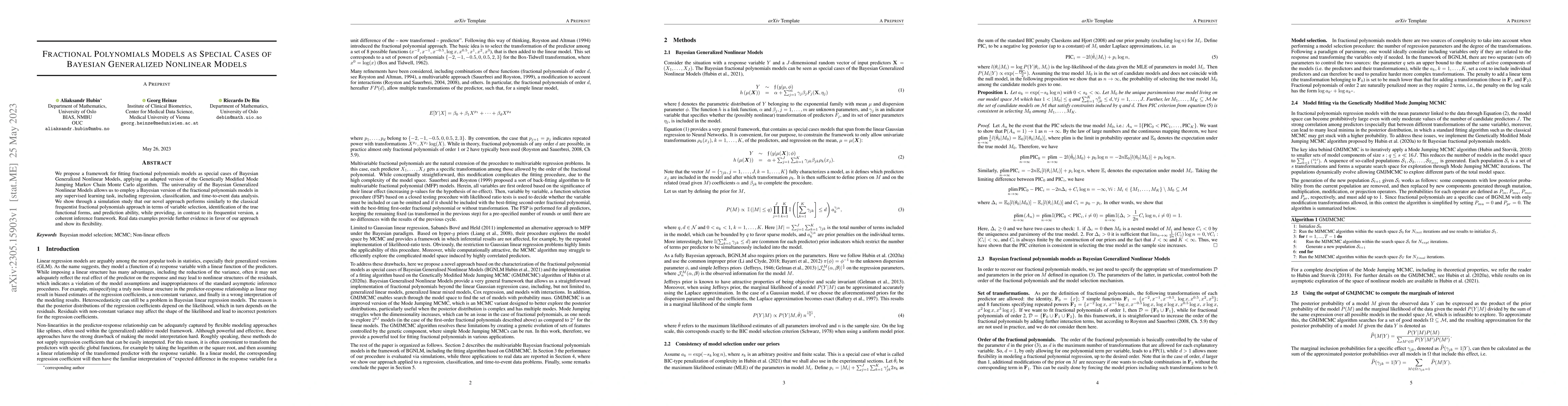 Thumbnail for Fractional Polynomials Models as Special Cases of Bayesian Generalized
  Nonlinear Models