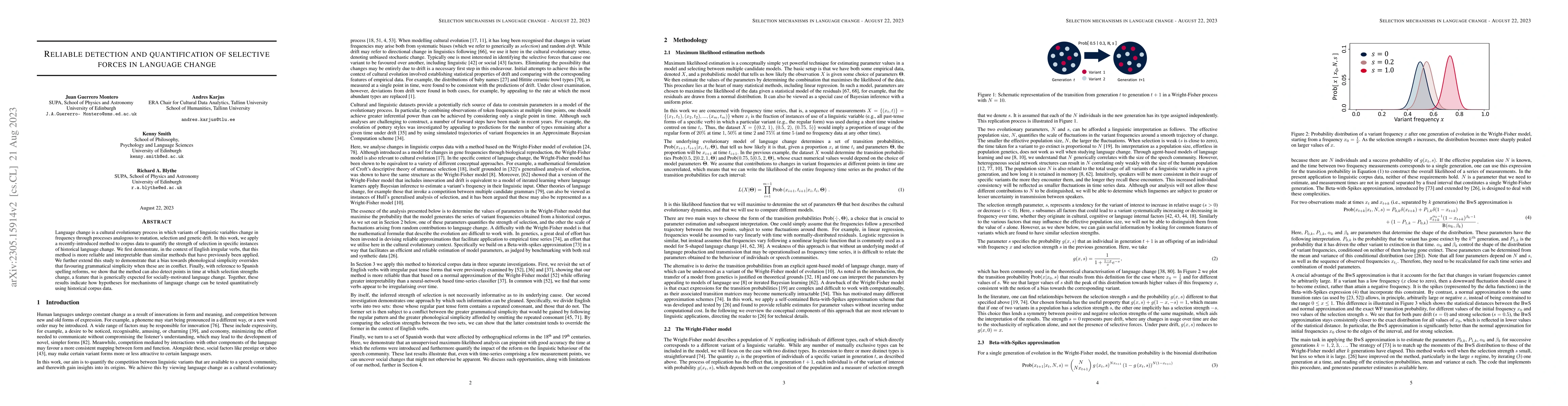 Thumbnail for Reliable Detection and Quantification of Selective Forces in Language
  Change