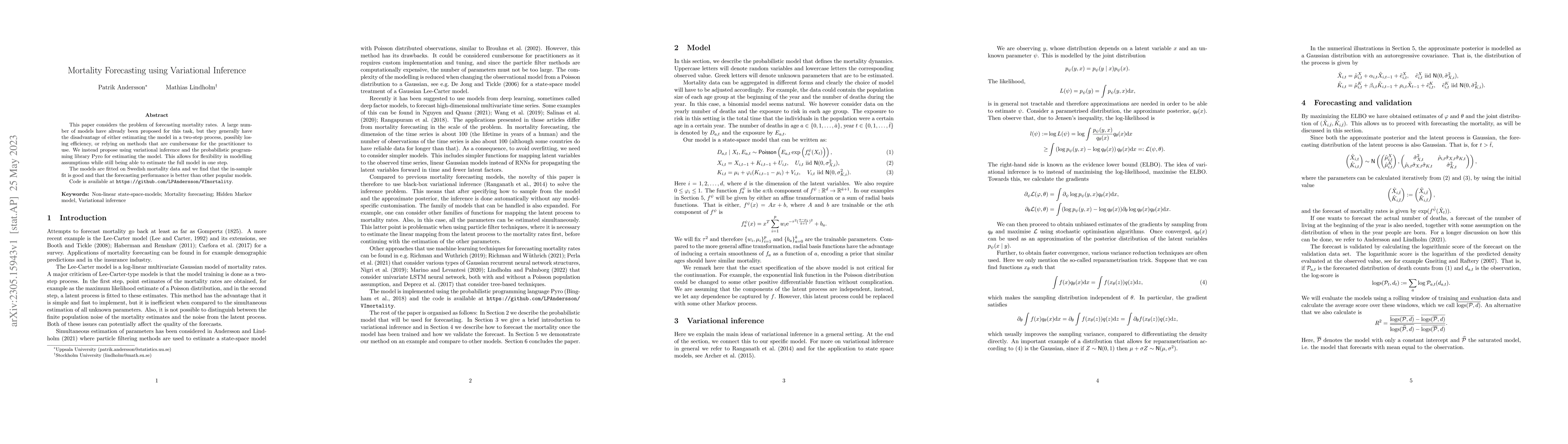 Thumbnail for Mortality Forecasting using Variational Inference