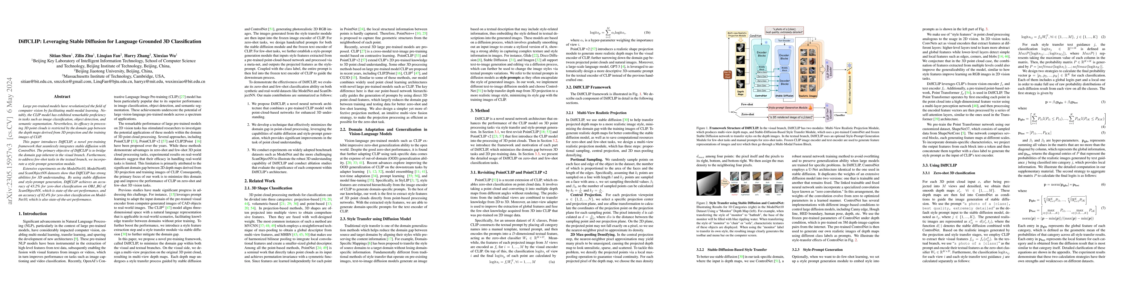 Thumbnail for DiffCLIP: Leveraging Stable Diffusion for Language Grounded 3D
  Classification