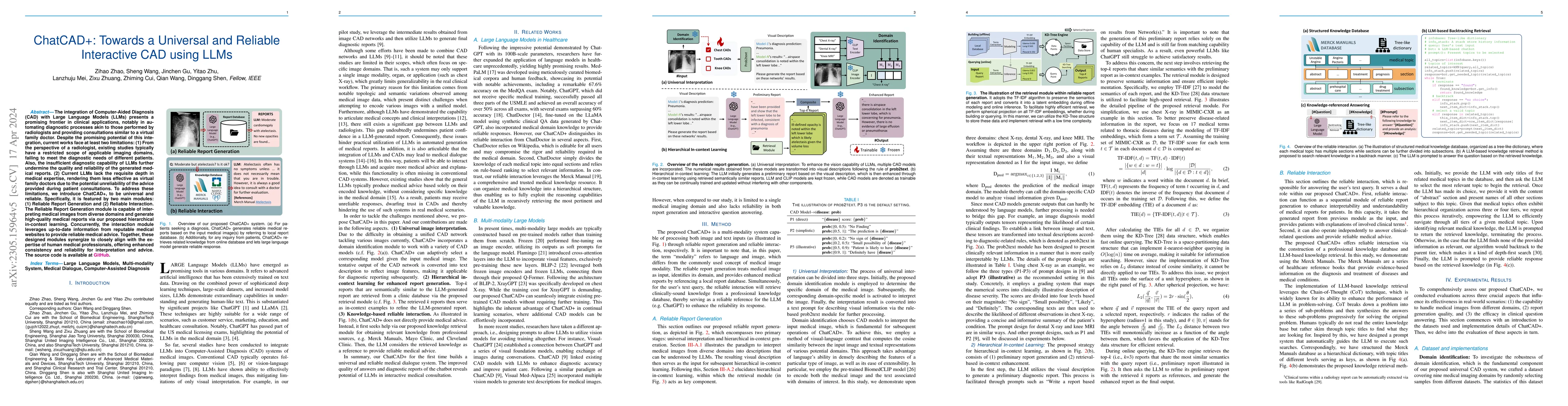 Thumbnail for ChatCAD+: Towards a Universal and Reliable Interactive CAD using LLMs