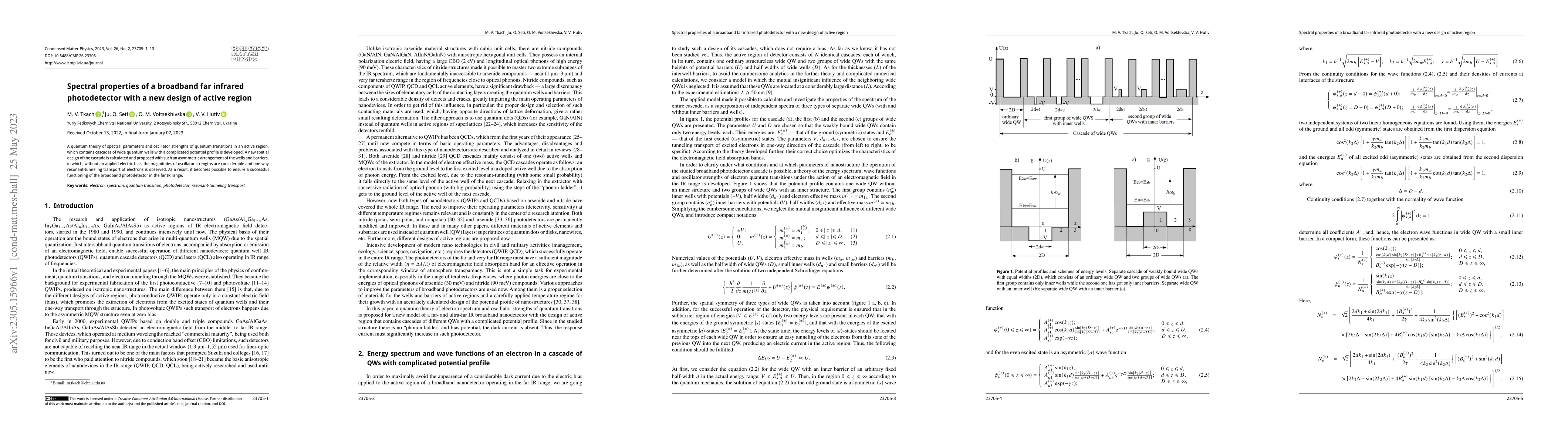 Thumbnail for Spectral properties of a broadband far infrared photodetector with a new
  design of active region
