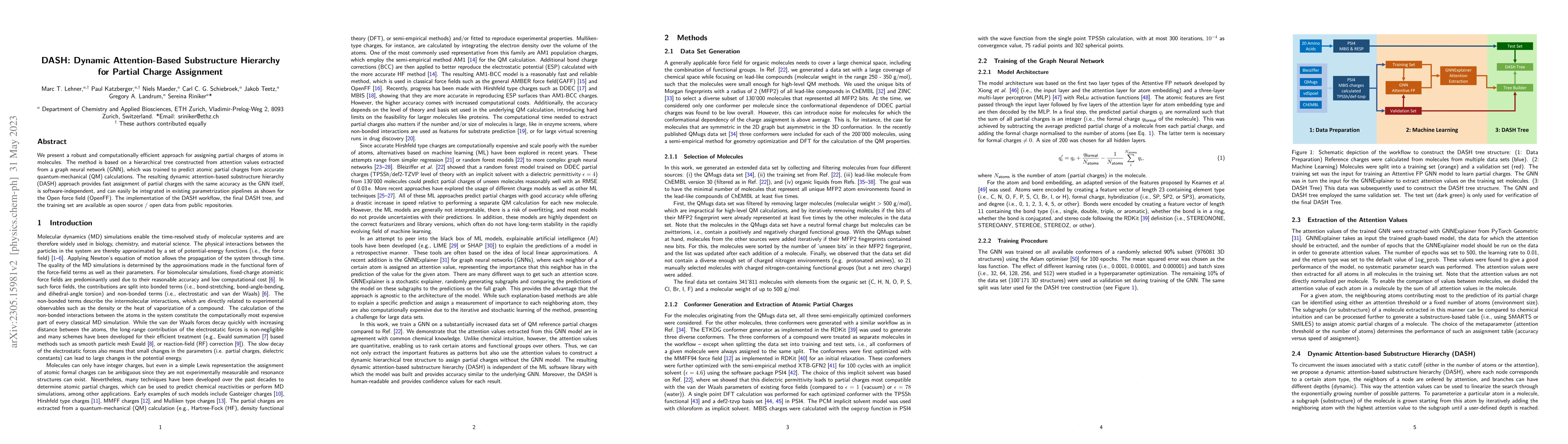 Thumbnail for DASH: Dynamic Attention-Based Substructure Hierarchy for Partial Charge
  Assignment