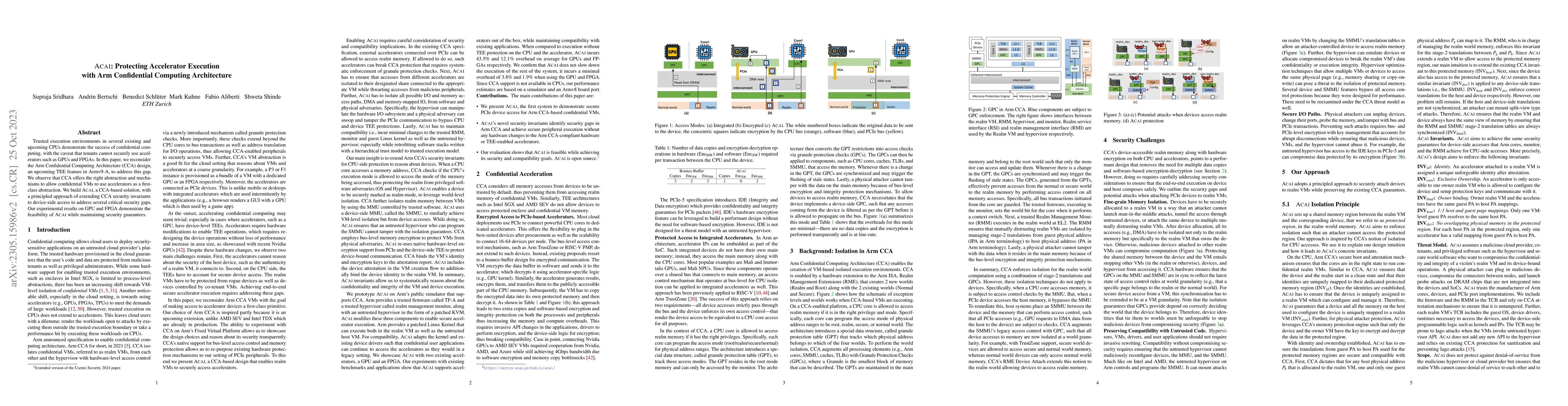 Thumbnail for ACAI: Protecting Accelerator Execution with Arm Confidential Computing
  Architecture