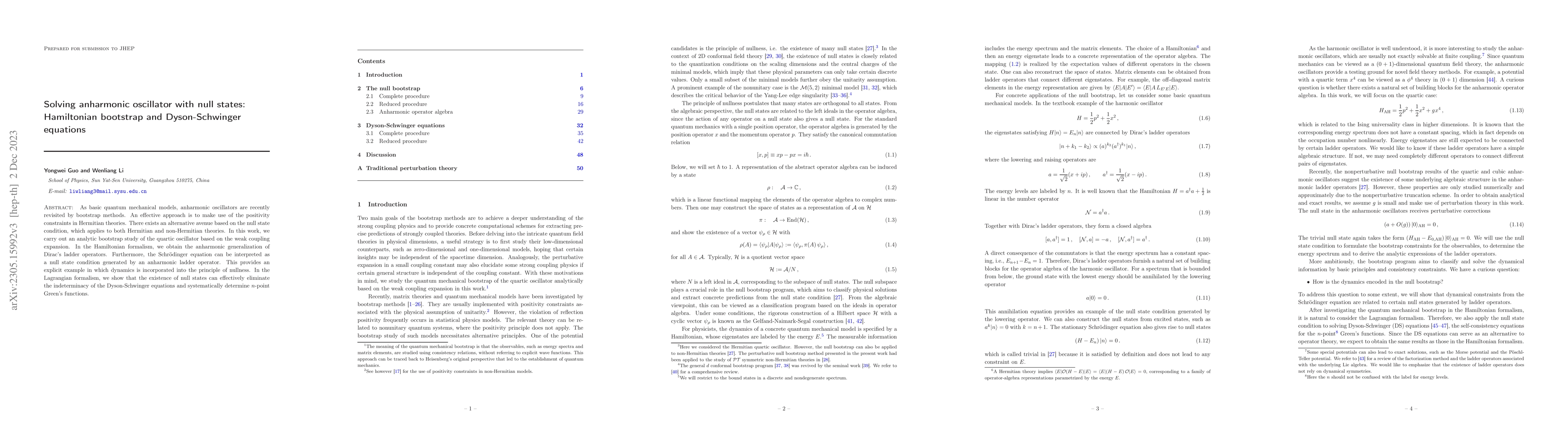 Thumbnail for Solving anharmonic oscillator with null states: Hamiltonian bootstrap
  and Dyson-Schwinger equations