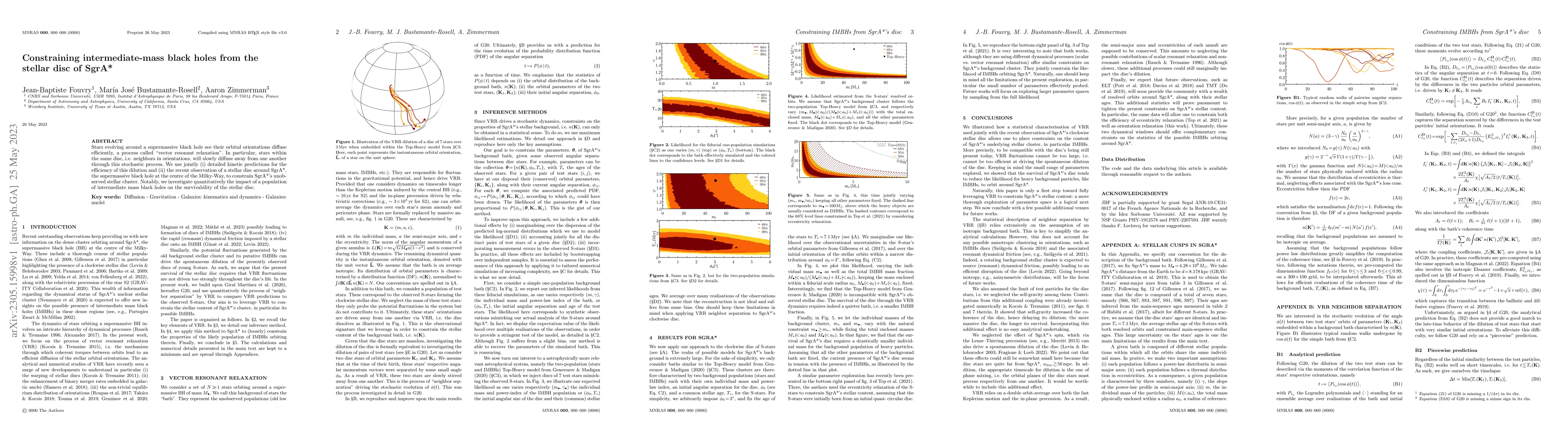 Thumbnail for Constraining intermediate-mass black holes from the stellar disc of
  SgrA*