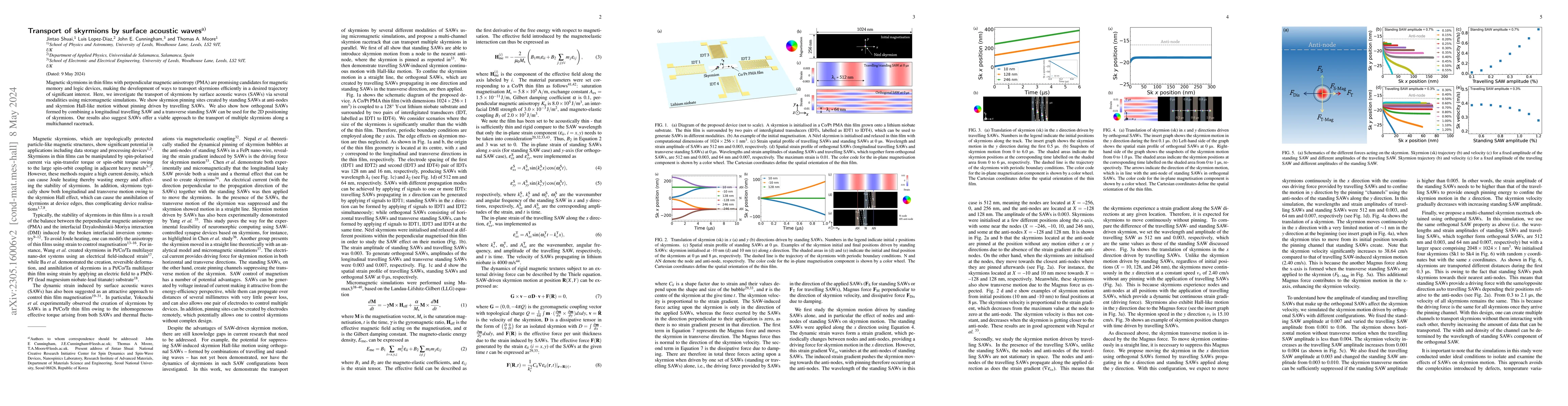 Thumbnail for Transport of skyrmions by surface acoustic waves