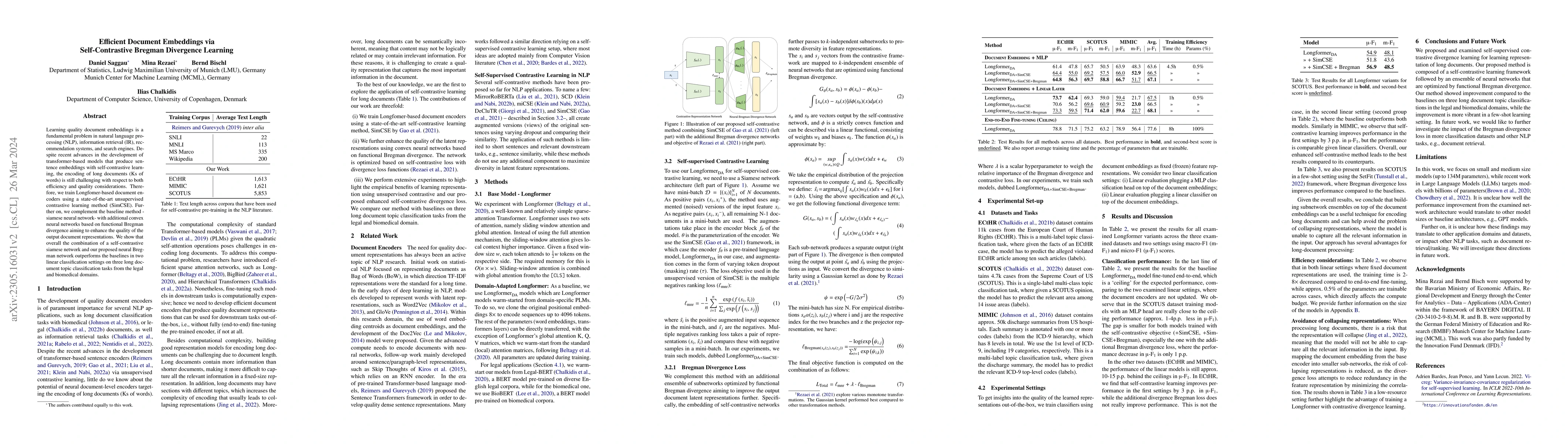 Thumbnail for Efficient Document Embeddings via Self-Contrastive Bregman Divergence
  Learning