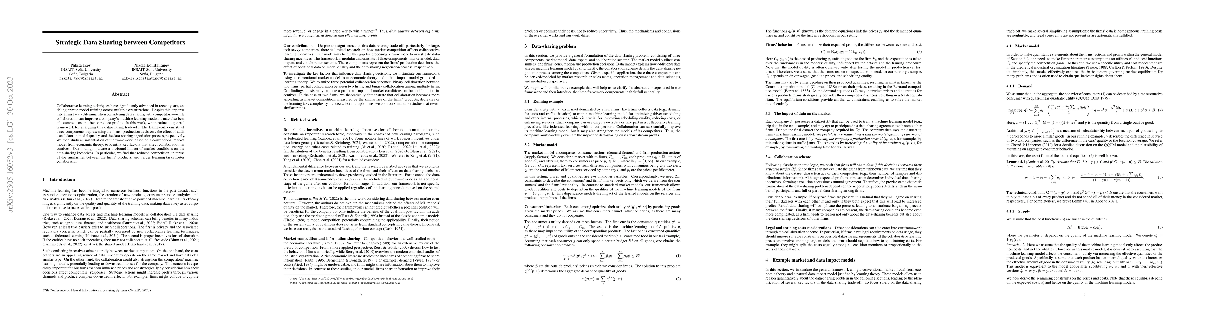 Thumbnail for Strategic Data Sharing between Competitors