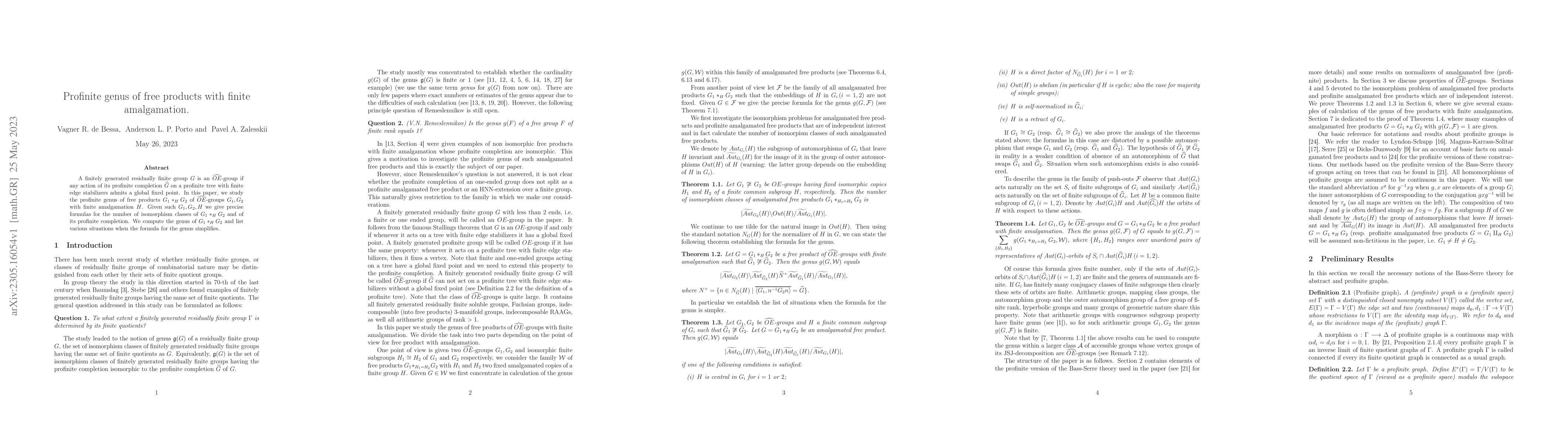 Thumbnail for Profinite genus of free products with finite amalgamation