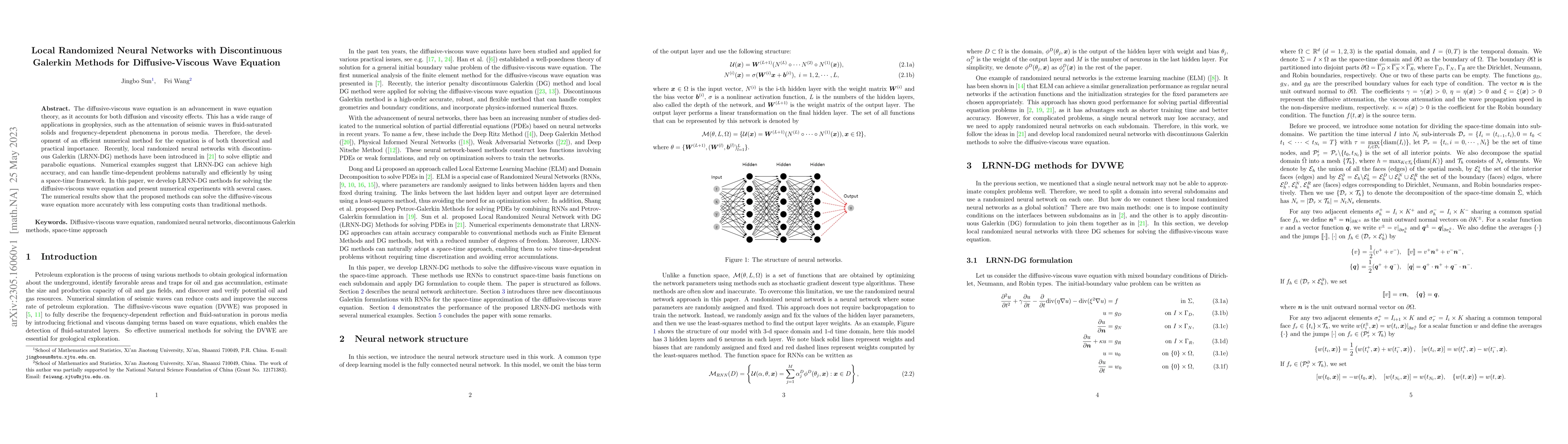 Thumbnail for Local Randomized Neural Networks with Discontinuous Galerkin Methods for
  Diffusive-Viscous Wave Equation