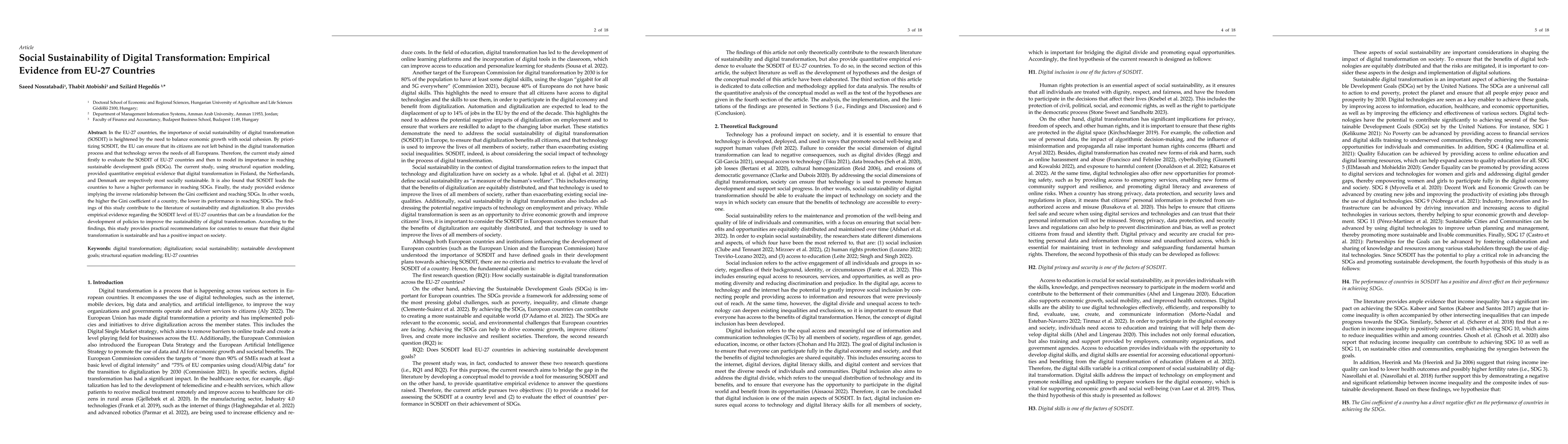 Thumbnail for Social Sustainability of Digital Transformation: Empirical Evidence from
  EU-27 Countries