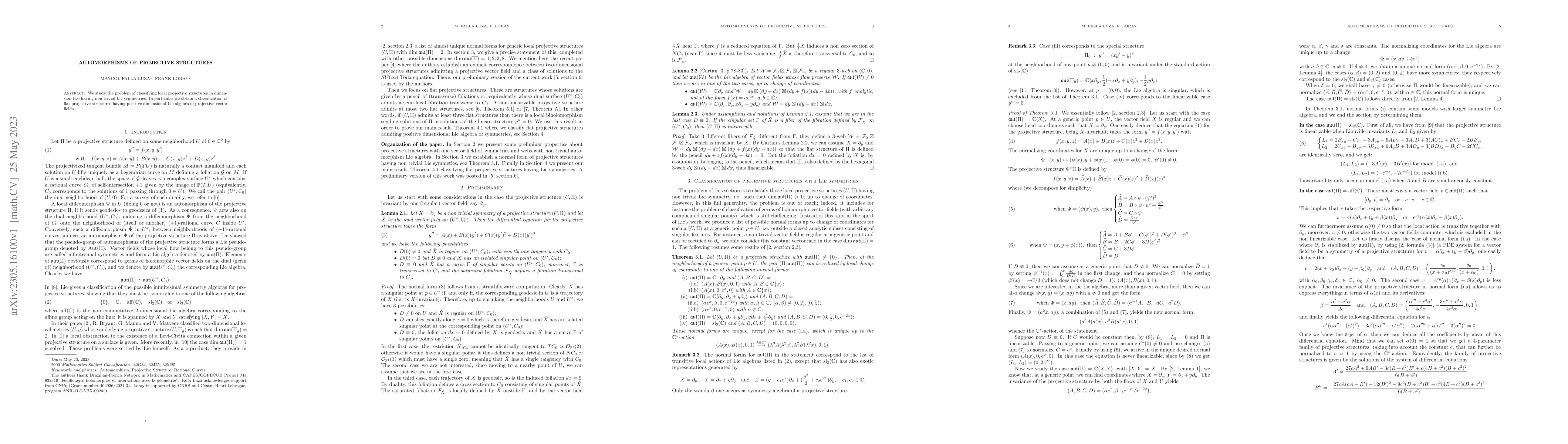 Thumbnail for Automorphisms of projective structures