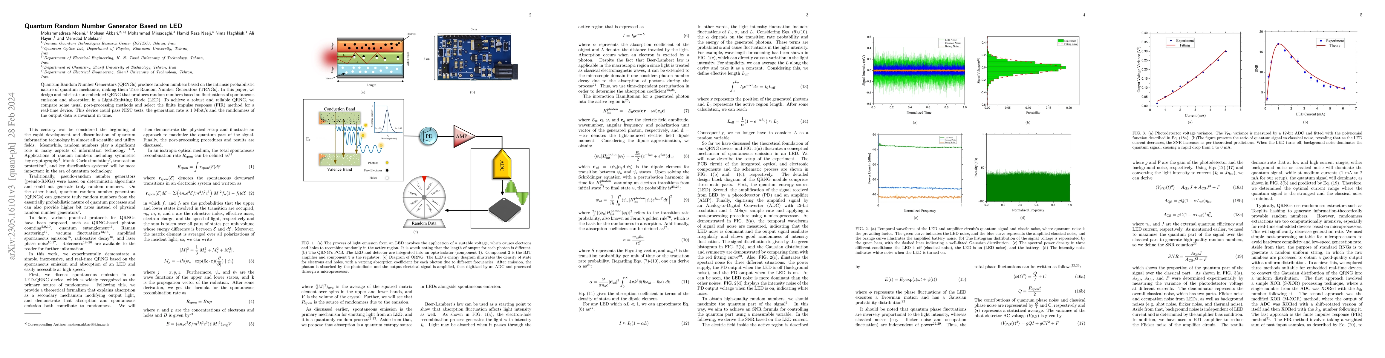 Thumbnail for Quantum Random Number Generator Based on LED