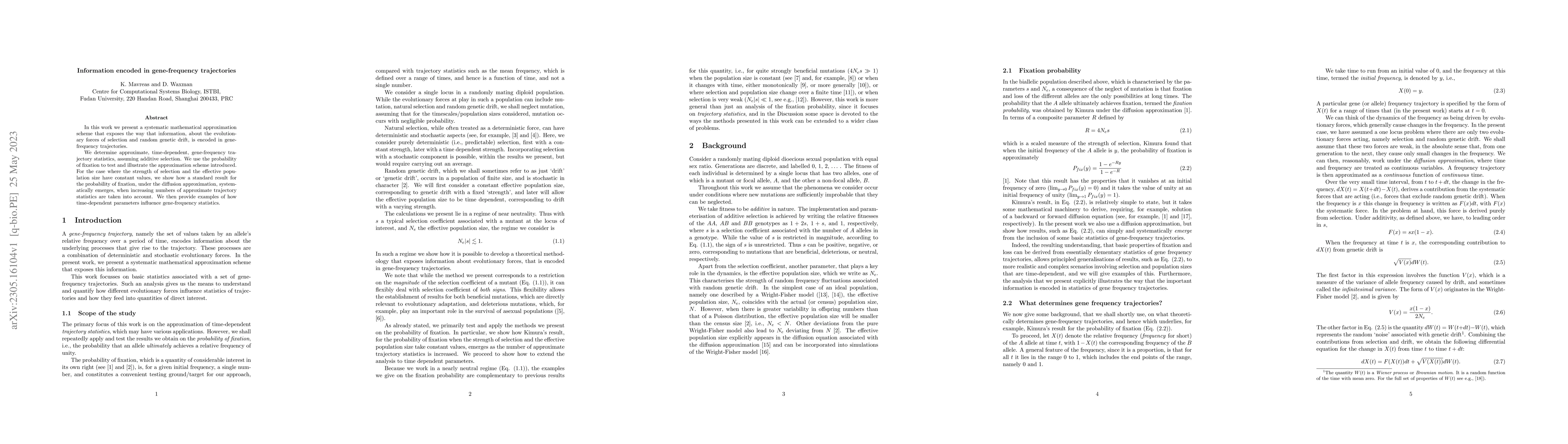 Thumbnail for Information encoded in gene-frequency trajectories