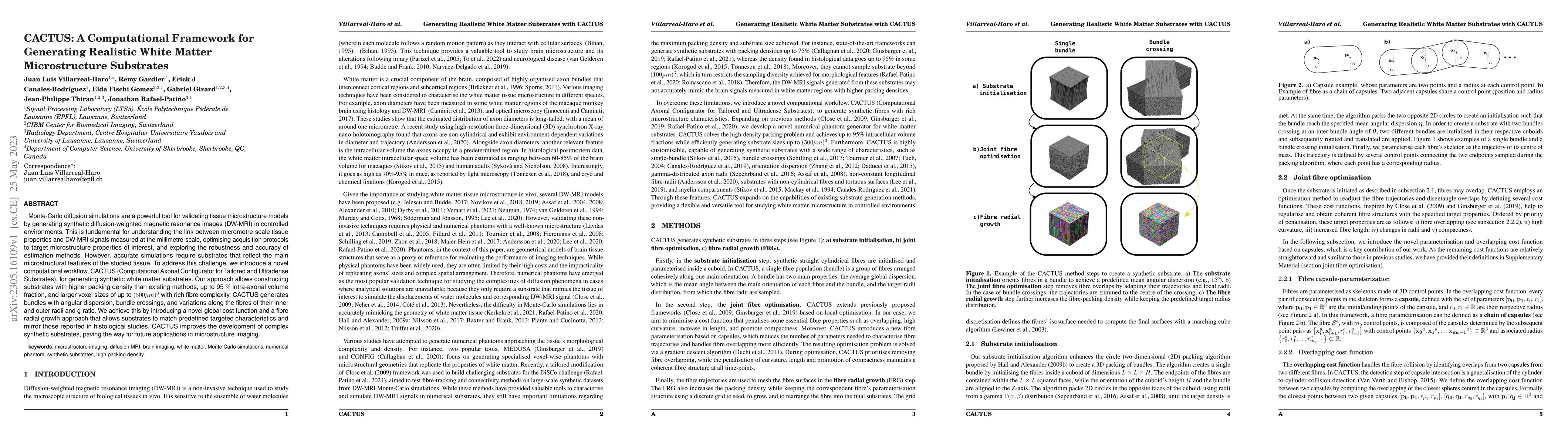 Thumbnail for CACTUS: A Computational Framework for Generating Realistic White Matter
  Microstructure Substrates