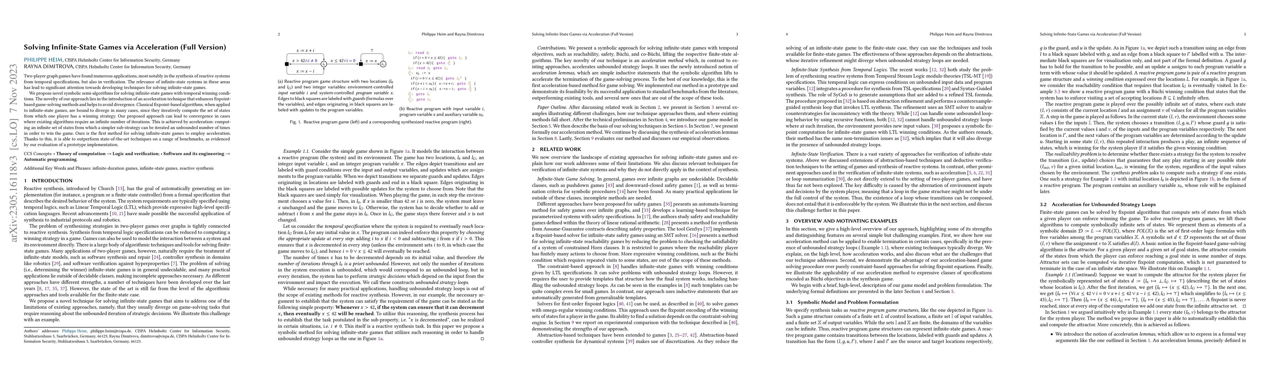 Thumbnail for Solving Infinite-State Games via Acceleration (Full Version)