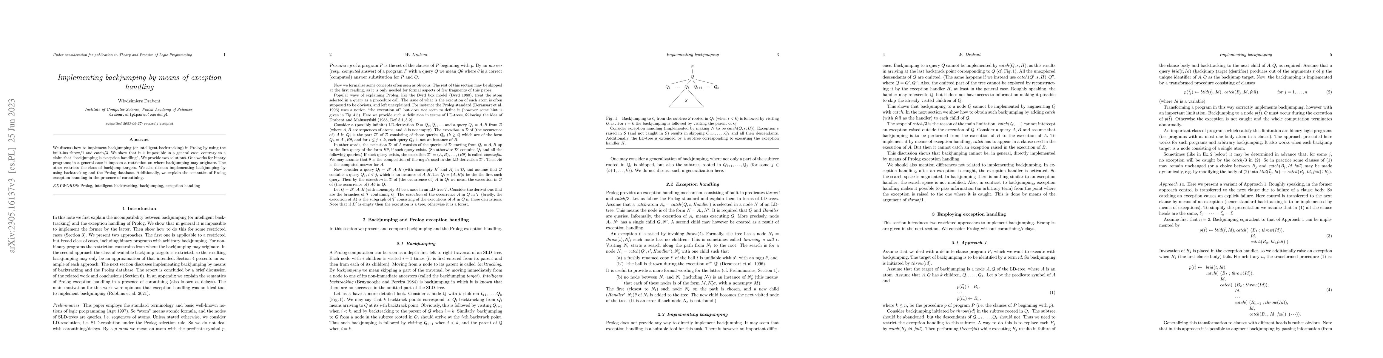 Thumbnail for Implementing backjumping by means of exception handling