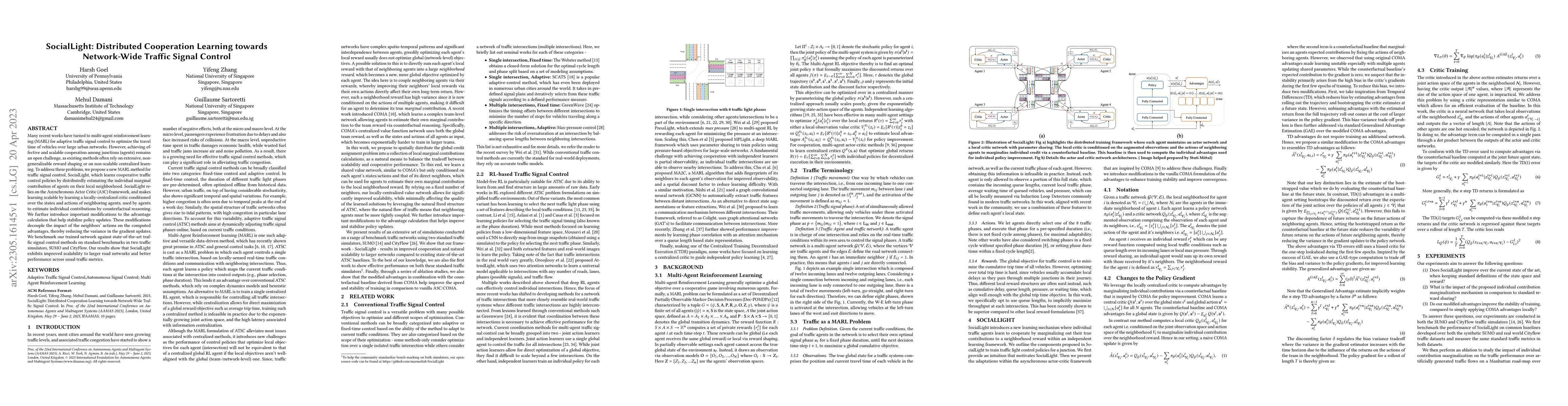 Thumbnail for SocialLight: Distributed Cooperation Learning towards Network-Wide
  Traffic Signal Control