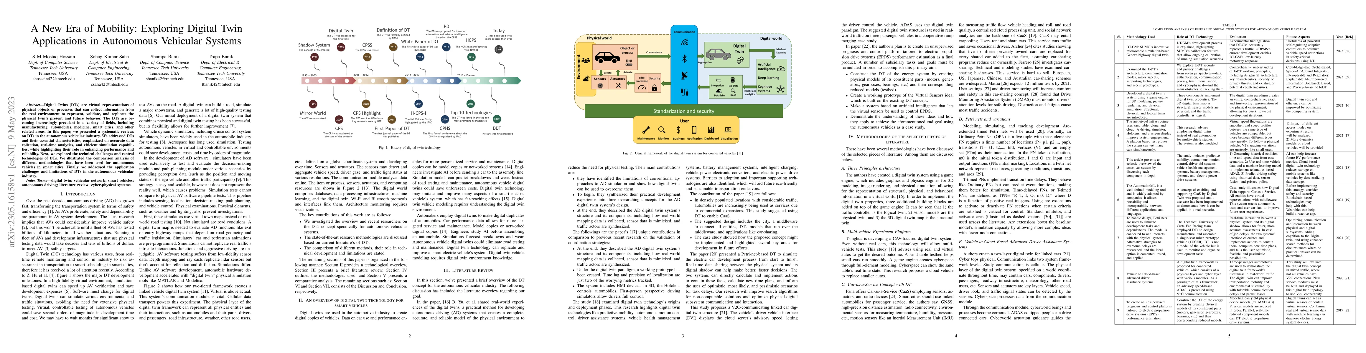 Thumbnail for A New Era of Mobility: Exploring Digital Twin Applications in Autonomous
  Vehicular Systems